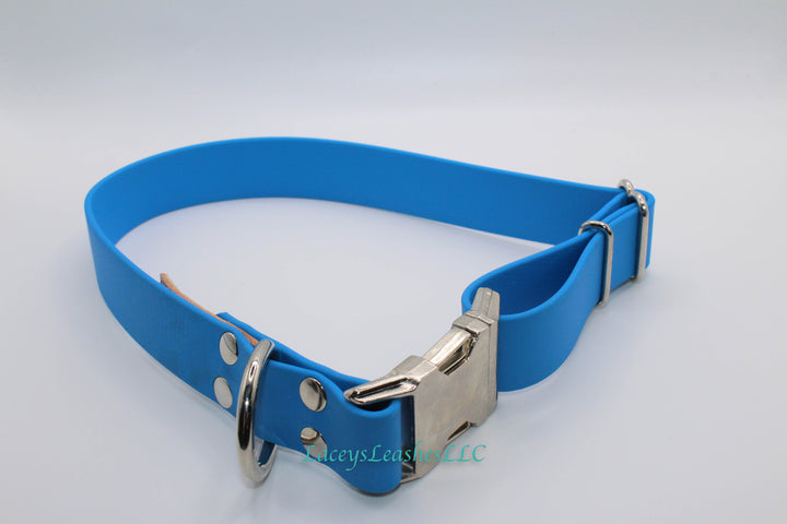 Pre Made Medium Superhero Blue Dog Collar