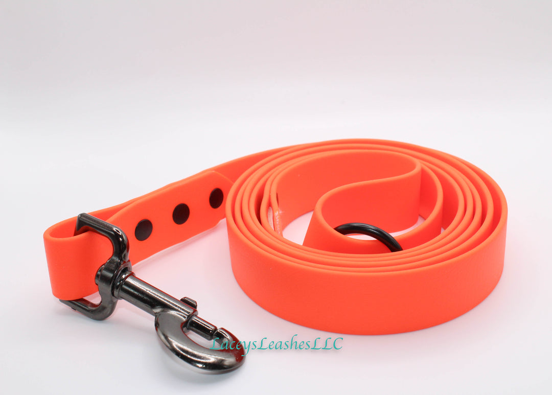 6 foot Neon Orange leash- 1 inch width