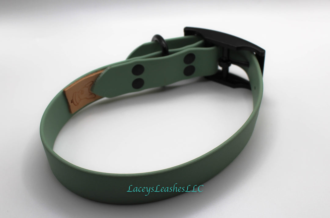 Pre Made Medium Sage Green Dog Collar