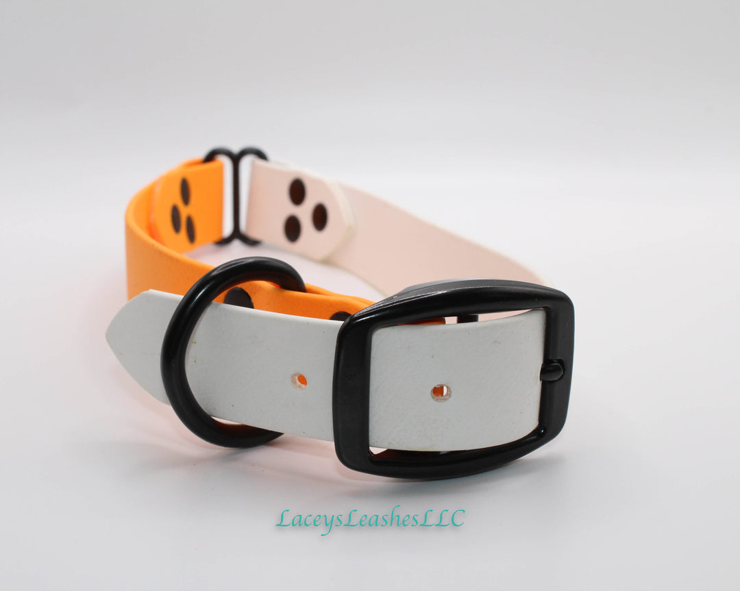 Medium Creamsicle Orange with White Biothane and Black Hardware