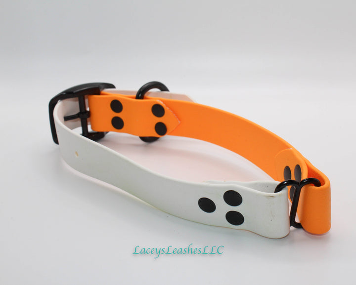 Medium Creamsicle Orange with White Biothane and Black Hardware